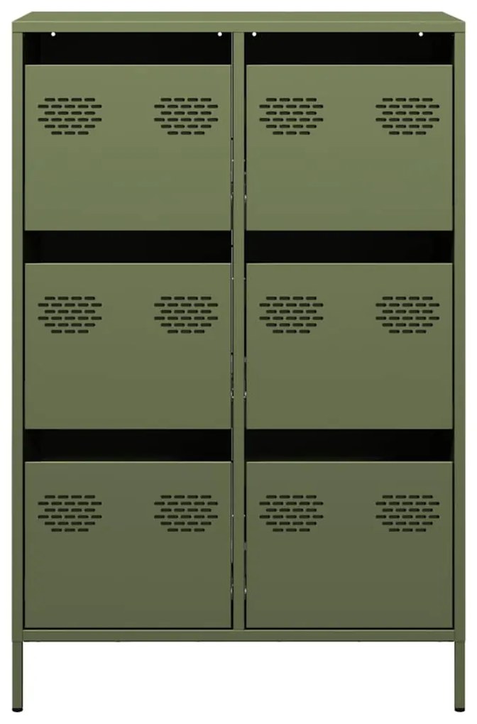 Móvel alto 68x39x101,5 cm aço verde azeitona