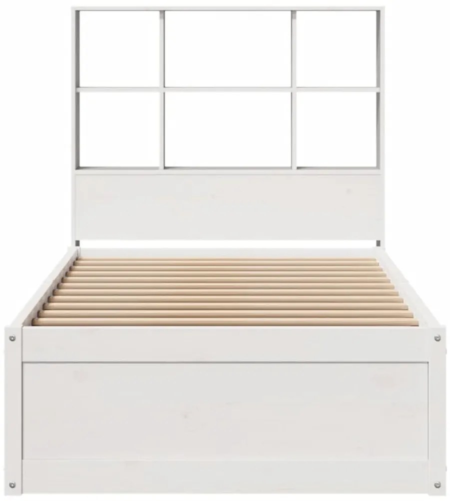 Cama sem colchão 90x190 cm madeira de pinho maciça branco