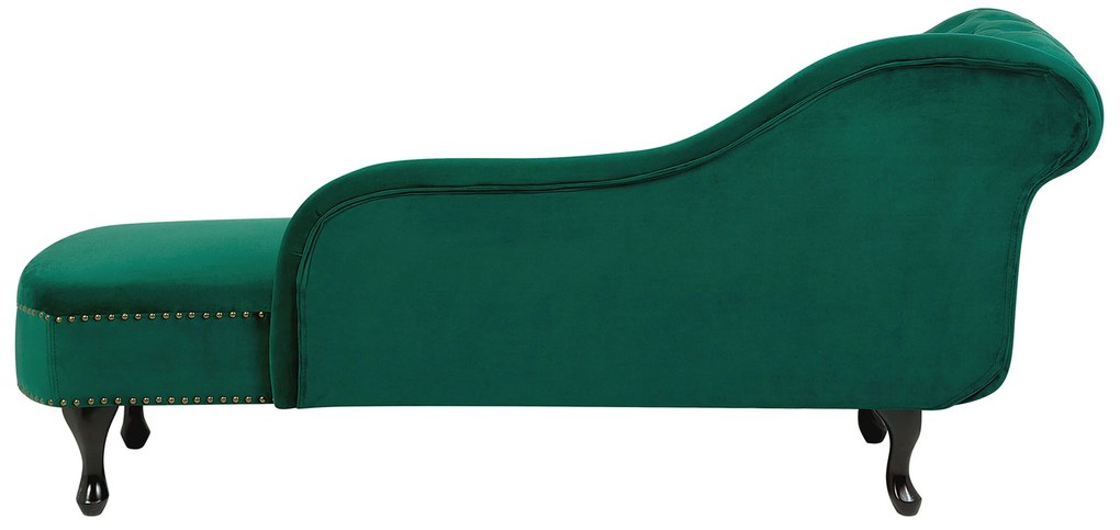 Chaise-longue à esquerda em veludo verde NIMES Beliani