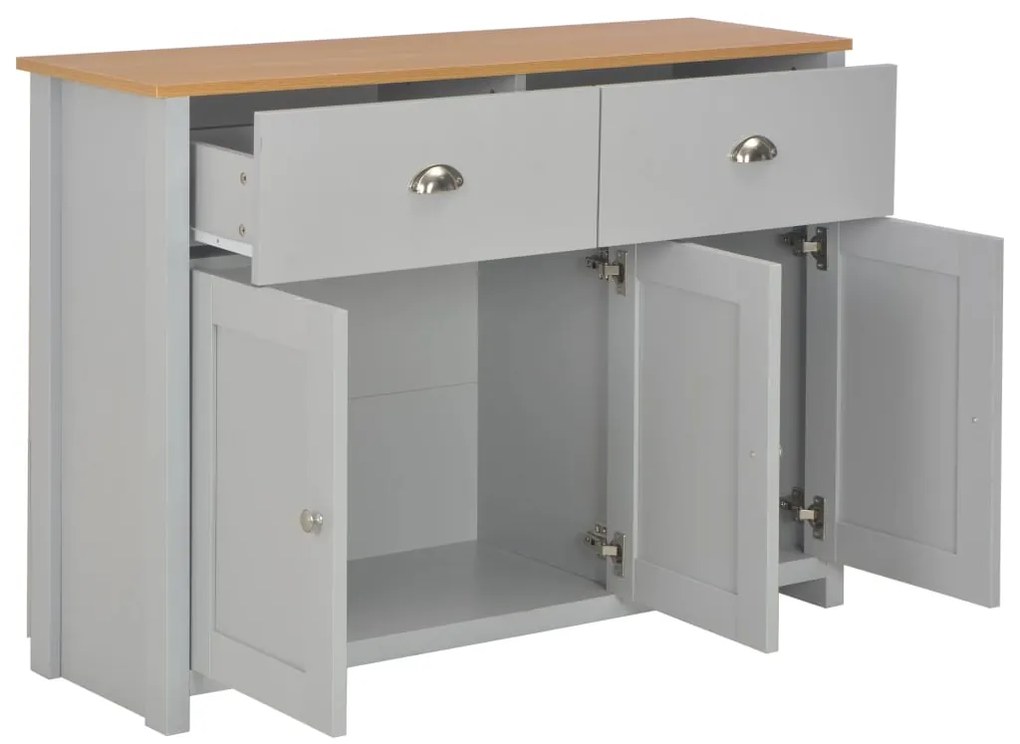 Aparador 112x35x81 cm cinzento