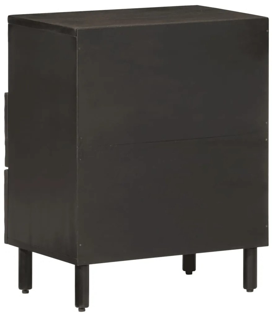 Mesa de cabeceira 50x33x60 cm madeira de mangueira maciça preto