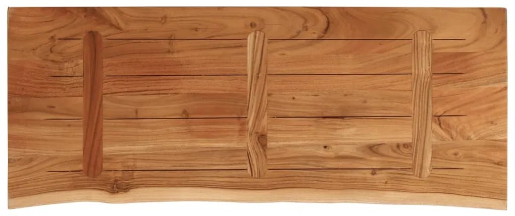 Tampo de mesa retangular borda viva 90x40x2,5 cm acácia maciça