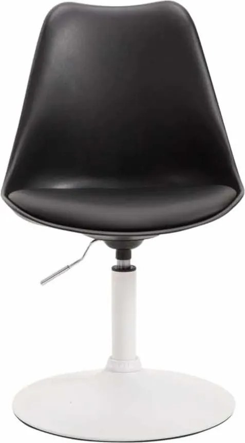 Conjunto de 4 cadeiras de sala de jantar Maverick em plástico com estrutura branca 76-81 x 48 x 57 cm Preto