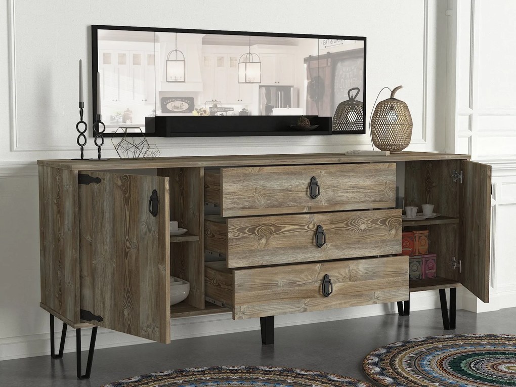 Aparador Costa Caraíba com Espelho – 180 x 78 x 45 cm | Elegância e Fu
