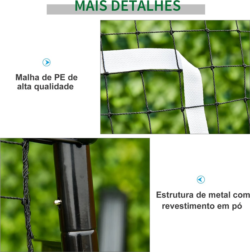 Rede de Rebote Dobrável de Metal com 4 Ângulos e Altura Ajustável para