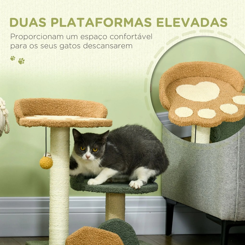 PawHut Arranhador para Gatos Pequeno com 52 cm Torre para Gatos Centro