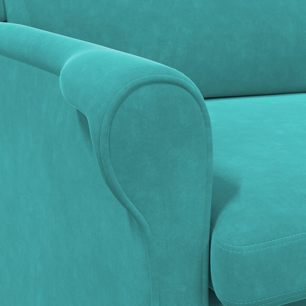Poltrona Turquesa Turquesa Tecido Padrão Ergonómica