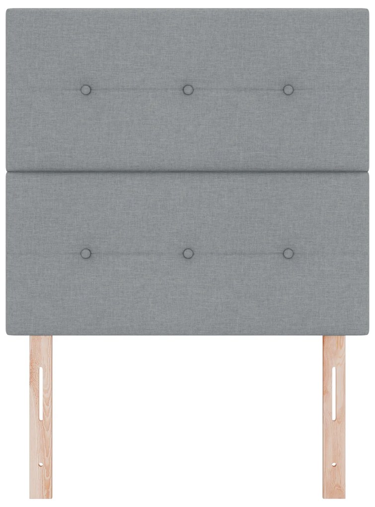 Cabeceira Estofada Tufted Cinza Claro 80 cm
