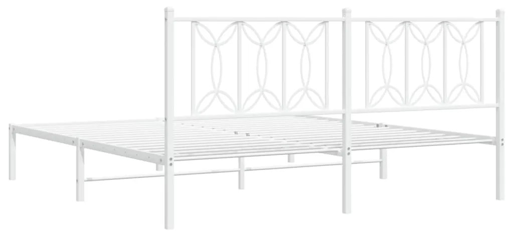 Estrutura de cama com cabeceira 180x200 cm metal branco