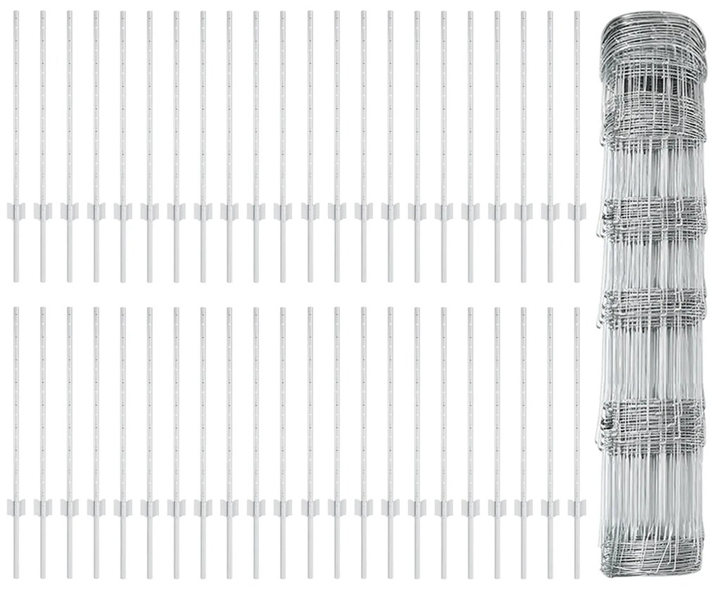 Postes de Cerca vidaXL 11 pcs U-Channel 80 cm Aço Galvanizado, Cerca d