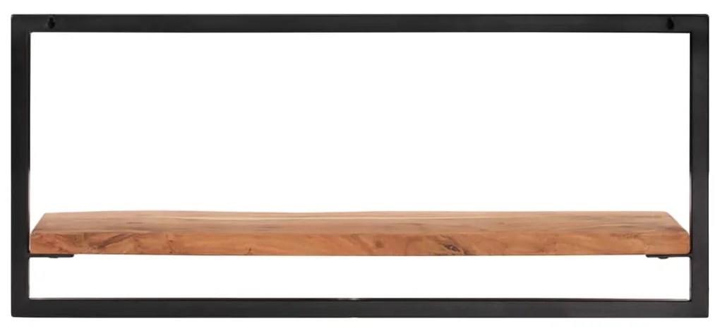 Prateleiras de parede 2 pcs 80x25x35 cm acácia maciça e aço
