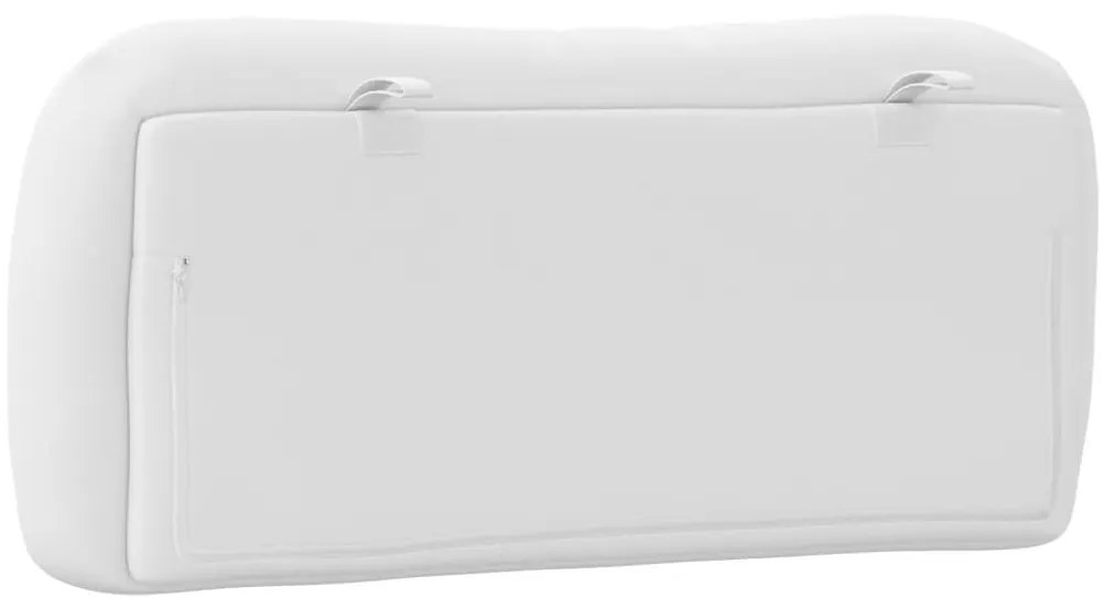 Almofadão de cabeceira 80 cm couro artificial branco