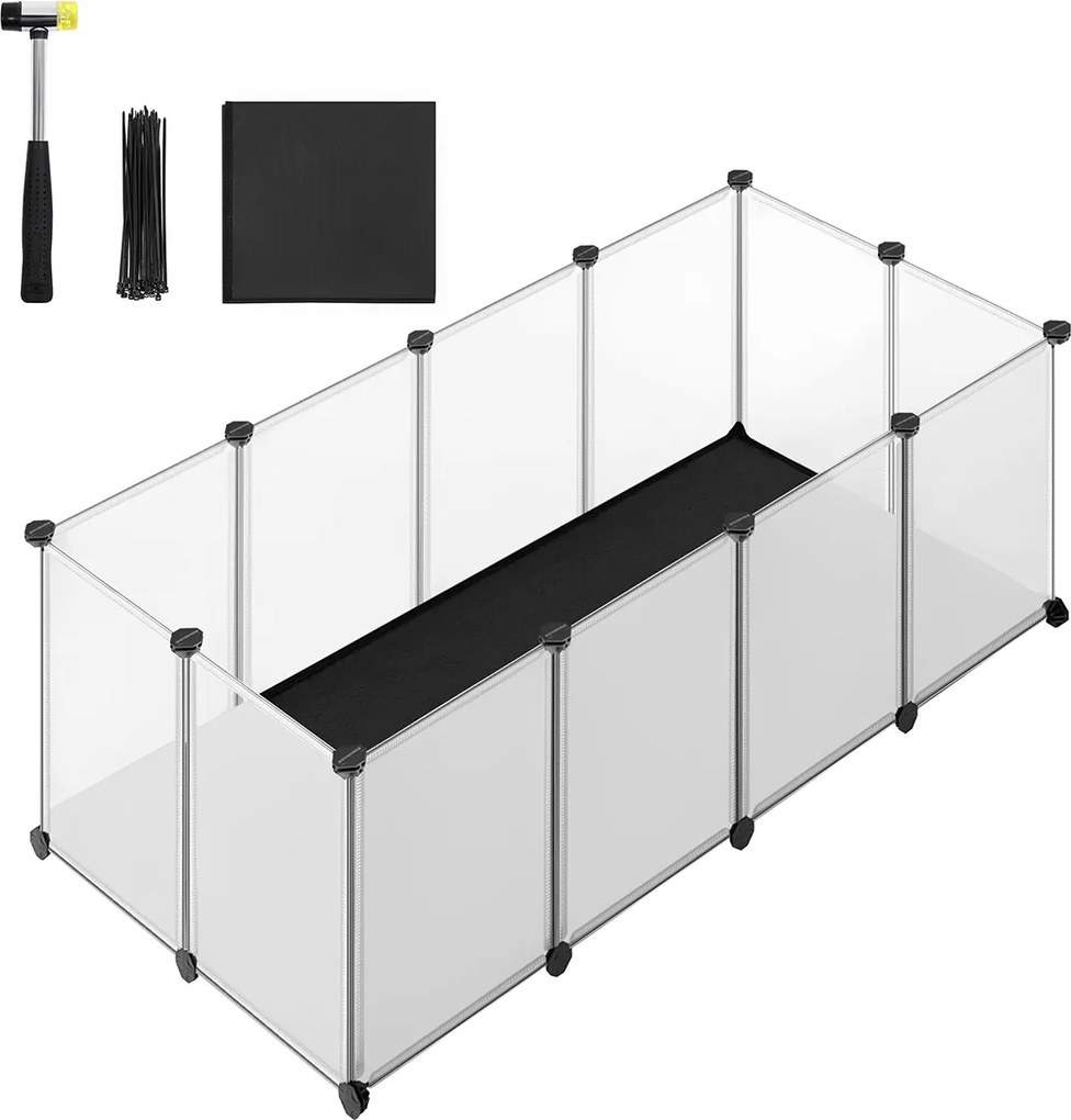 Parque para animais pequenos com placas de base 125 x 63 x 42 cm Branco