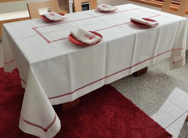 Toalhas de mesa de linho bordada a mão - Toalha de mesa de natal - Bordados da Lixa: Toalha de mesa bordada 180x300 cm + 12 guardanapos 50x50 cm bordados a jogo