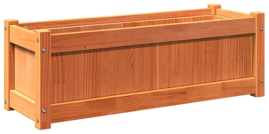 Vasos/floreiras de jardim 2 pcs pinho maciço castanho cera