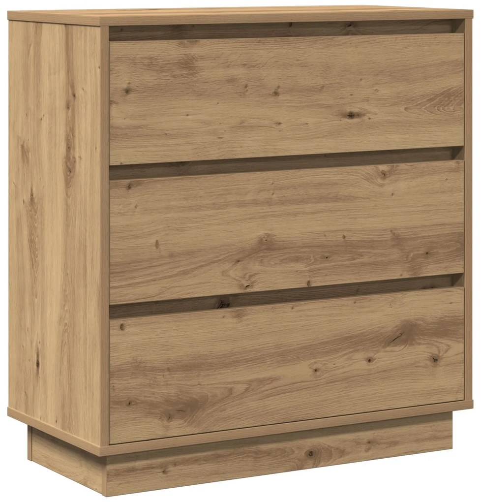 Criado-mudo vidaXL com LED Carvalho Artesanal 71x34,5x75 cm Madeira de