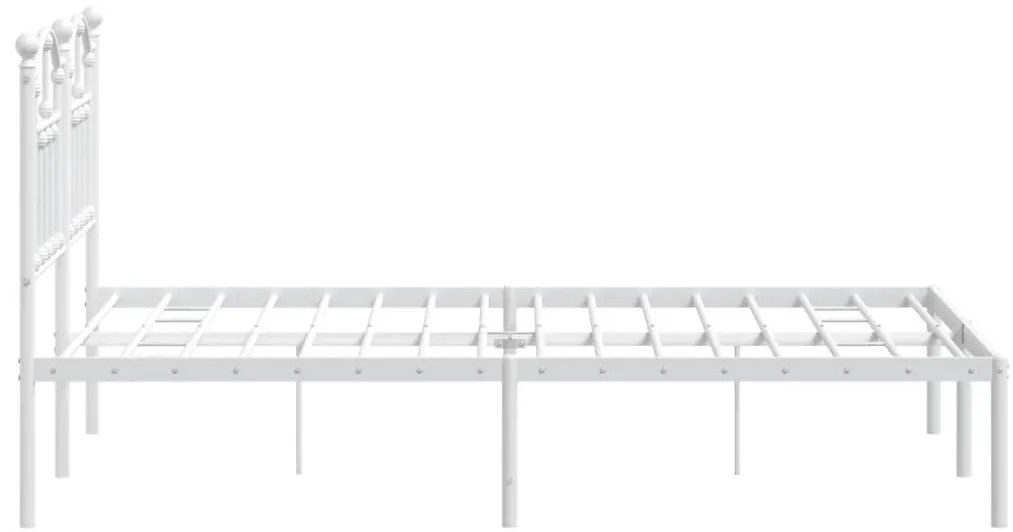 Estrutura de cama com cabeceira 120x190 cm metal branco