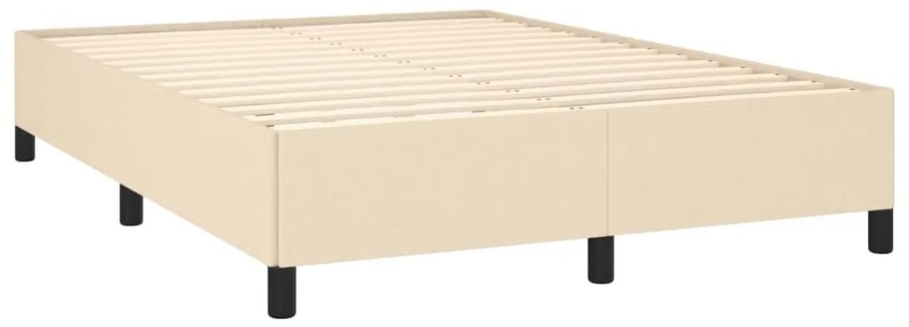 Estrutura de cama sem colchão 140x200 cm tecido cor creme