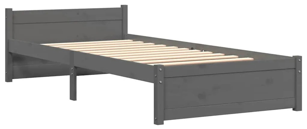 Estrutura cama pequena solteiro 75x190 cm madeira maciça cinza