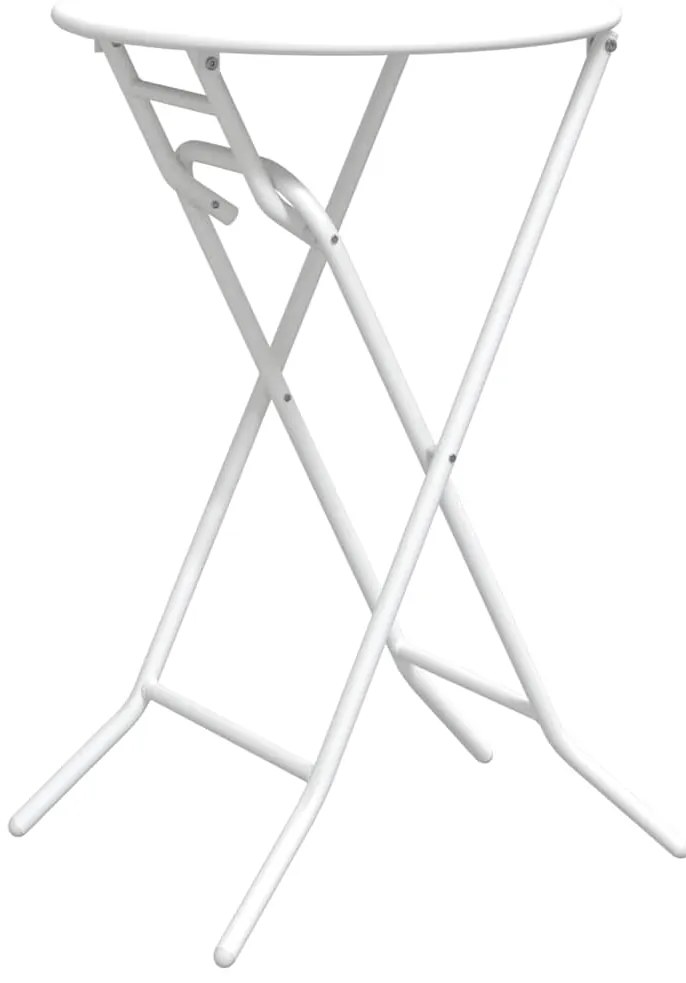 Mesa de Jardim Dobrável Branca Ø50x72 cm Aço