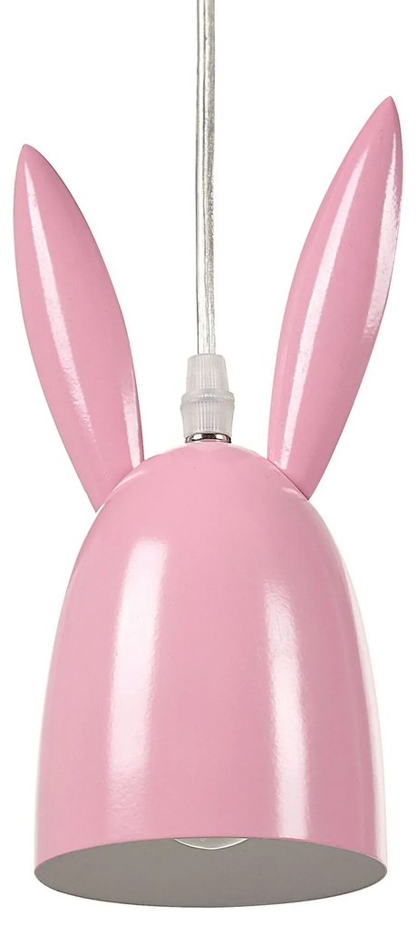 Candeeiro de teto em metal rosa com 3 abajures RABBIT Beliani