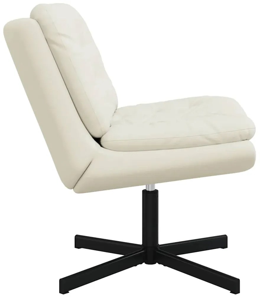 Cadeira Relaxante Giratória Creme 63 x 75 x 76 cm Veludo