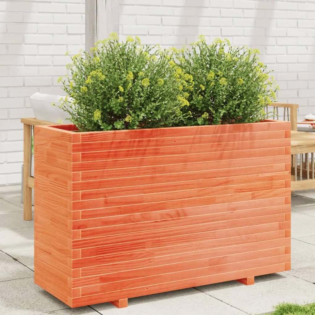 Vaso/floreira de jardim 110x40x72,5cm pinho maciço castanho mel