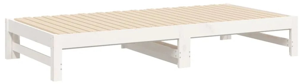 Estrutura sofá-cama de puxar 2x(90x190) cm pinho maciço branco