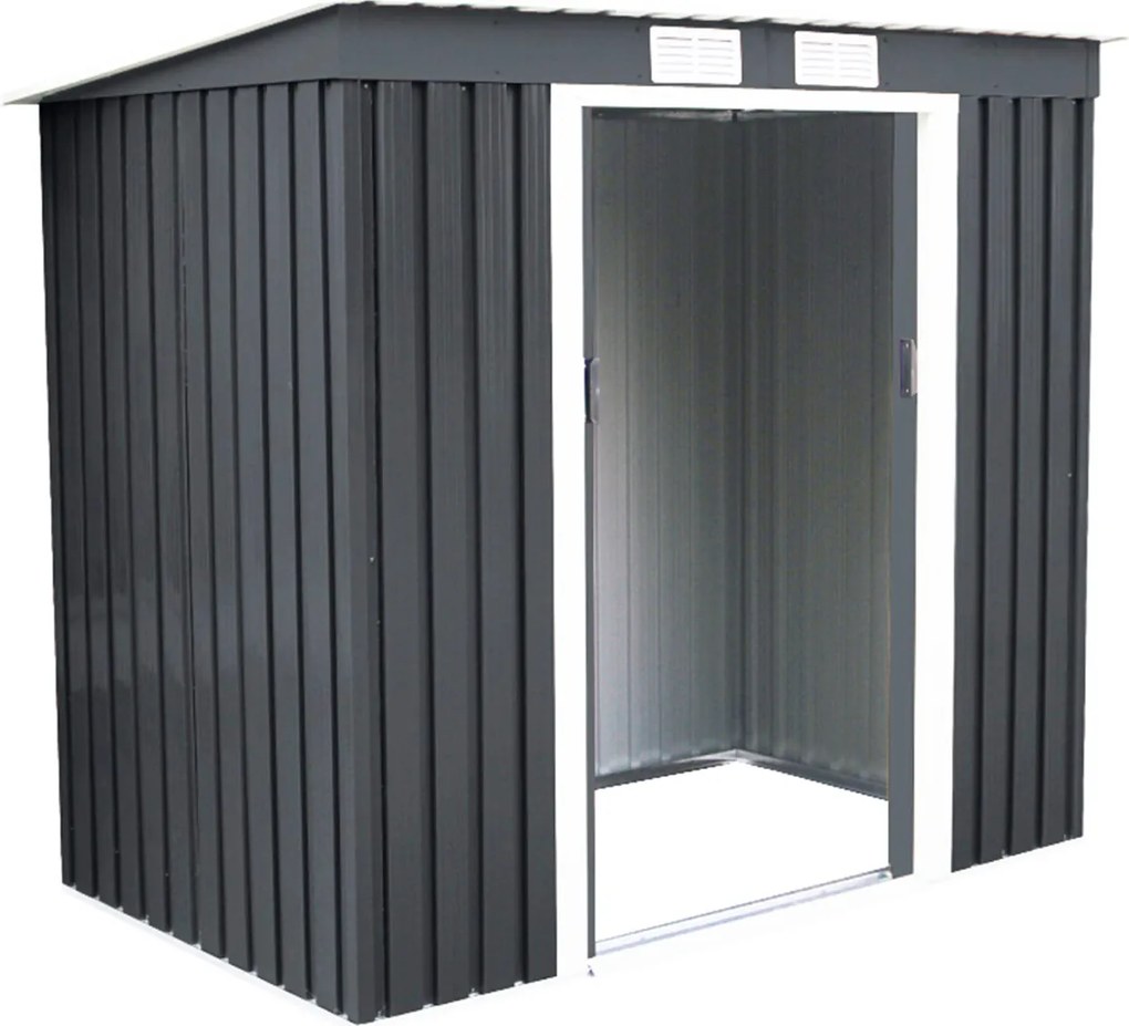 Abrigo jardim para arrumos exterior 213 x 130 x 173 cm Cinza escuro