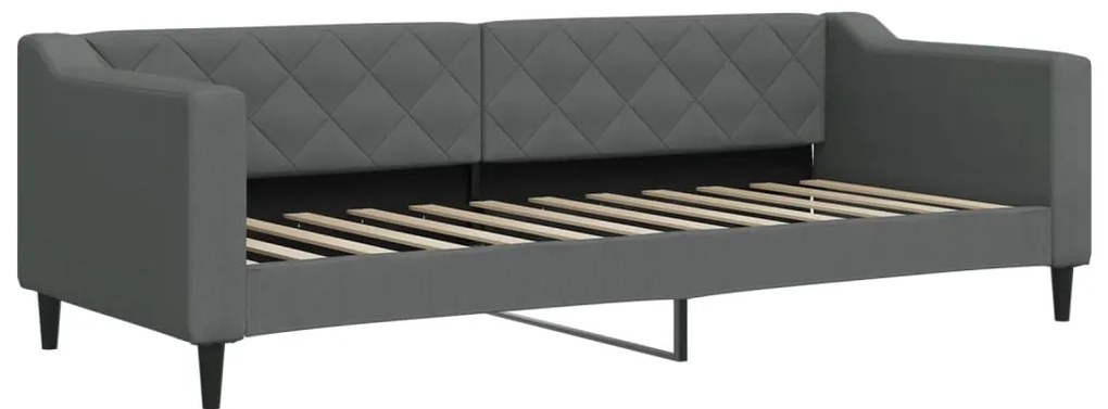 Sofá-cama c/ gavetão e gavetas 80x200 cm tecido cinzento-escuro
