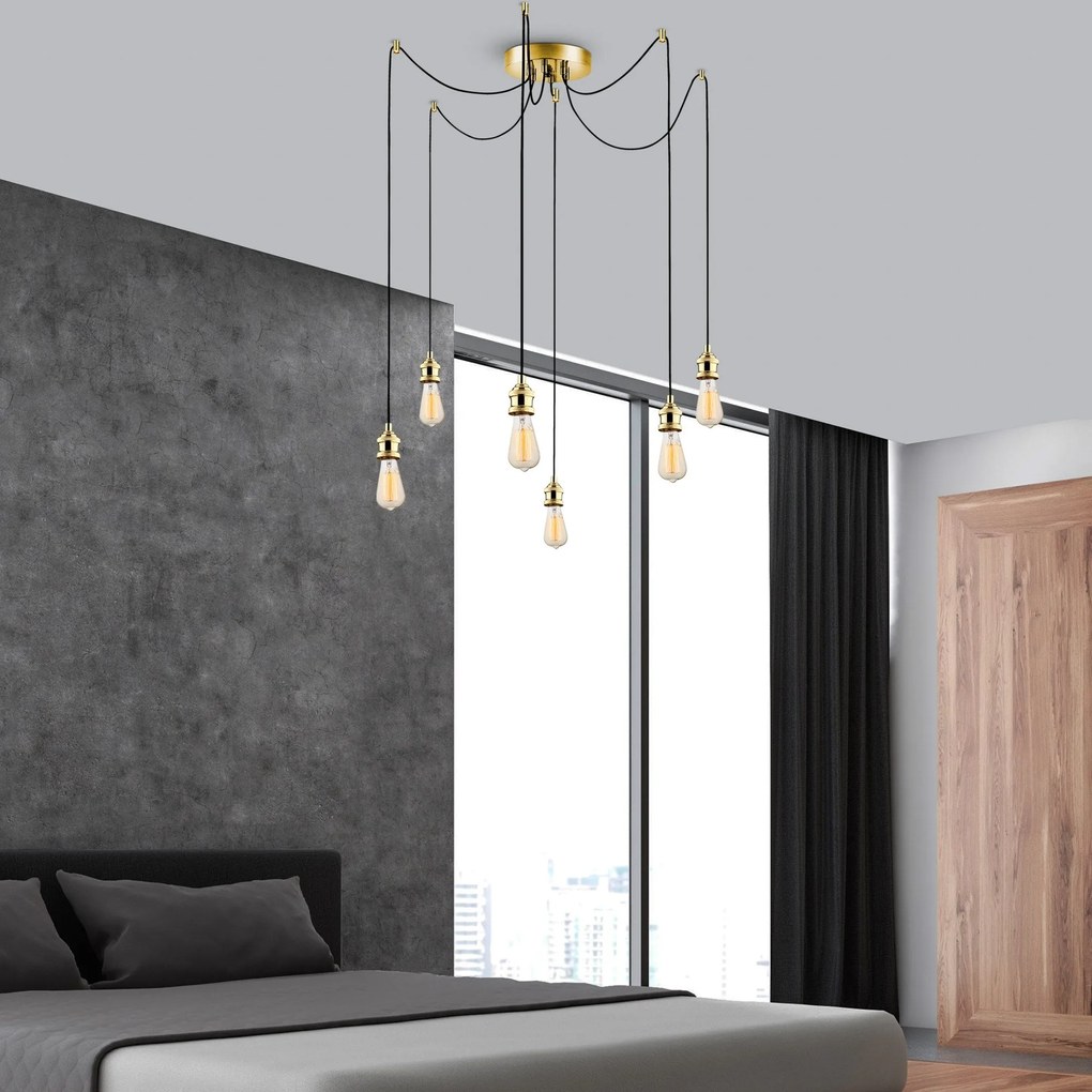 Candeeiro Suspenso Kabluni – Dourado – 126 cm