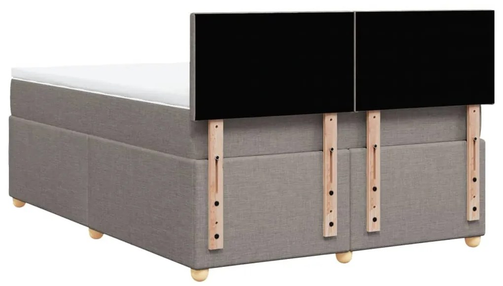 Cama com molas/colchão 140x190 cm tecido castanho-acinzentado