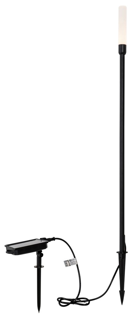 Candeeiro de pé exterior preto com LED recarregável e solar - Barry