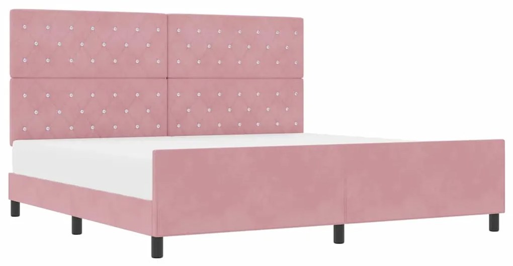 Cama de Veludo Rosa vidaXL 200x200 cm