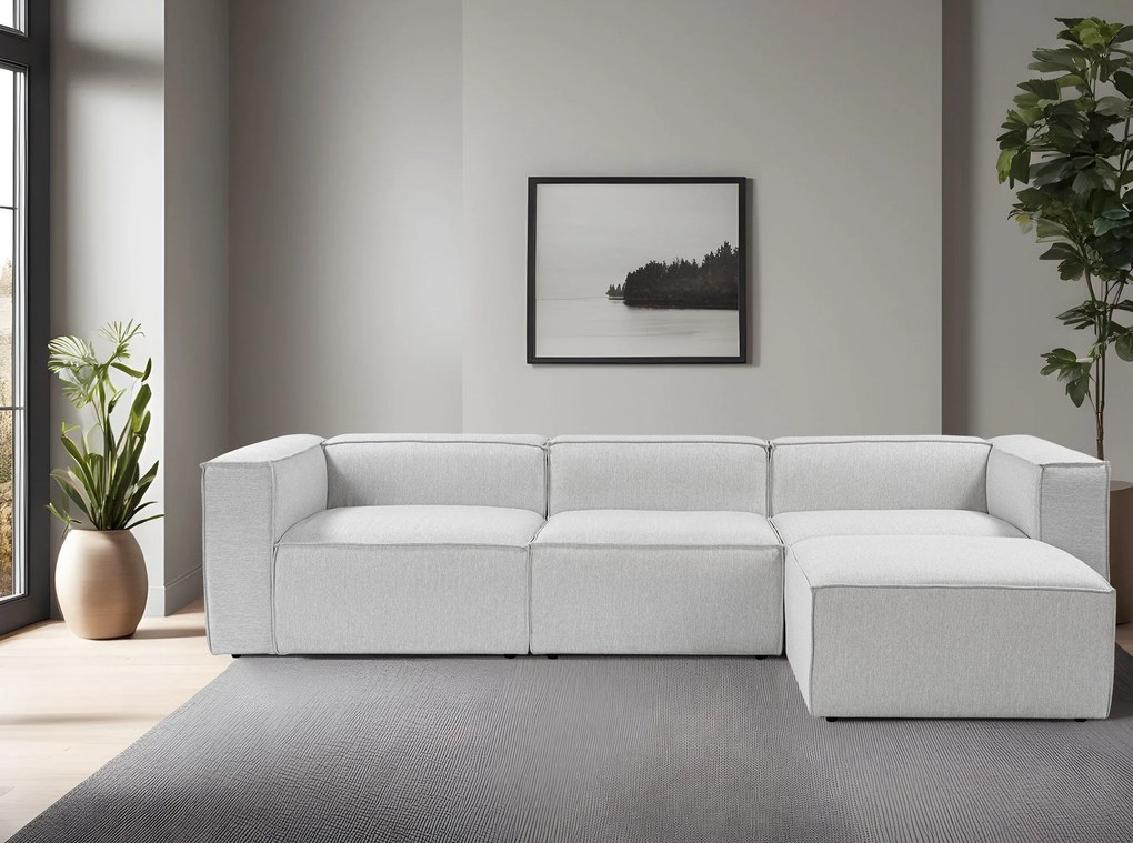 Sofá de Canto Fora – Cinzento – 297x66x190 cm