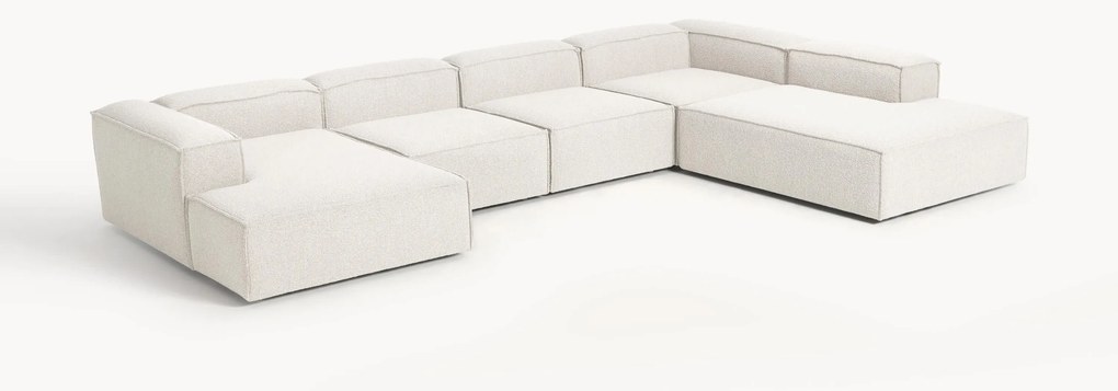 Sofá modular de canto comprido XL em bouclé Lennon