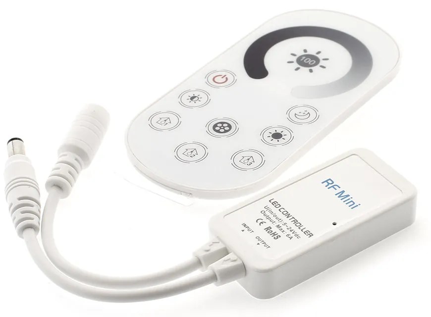 Controlador RF Mini fita LED monocolor + comando