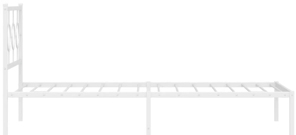 Estrutura de cama em metal com cabeceira 107x203 cm branco