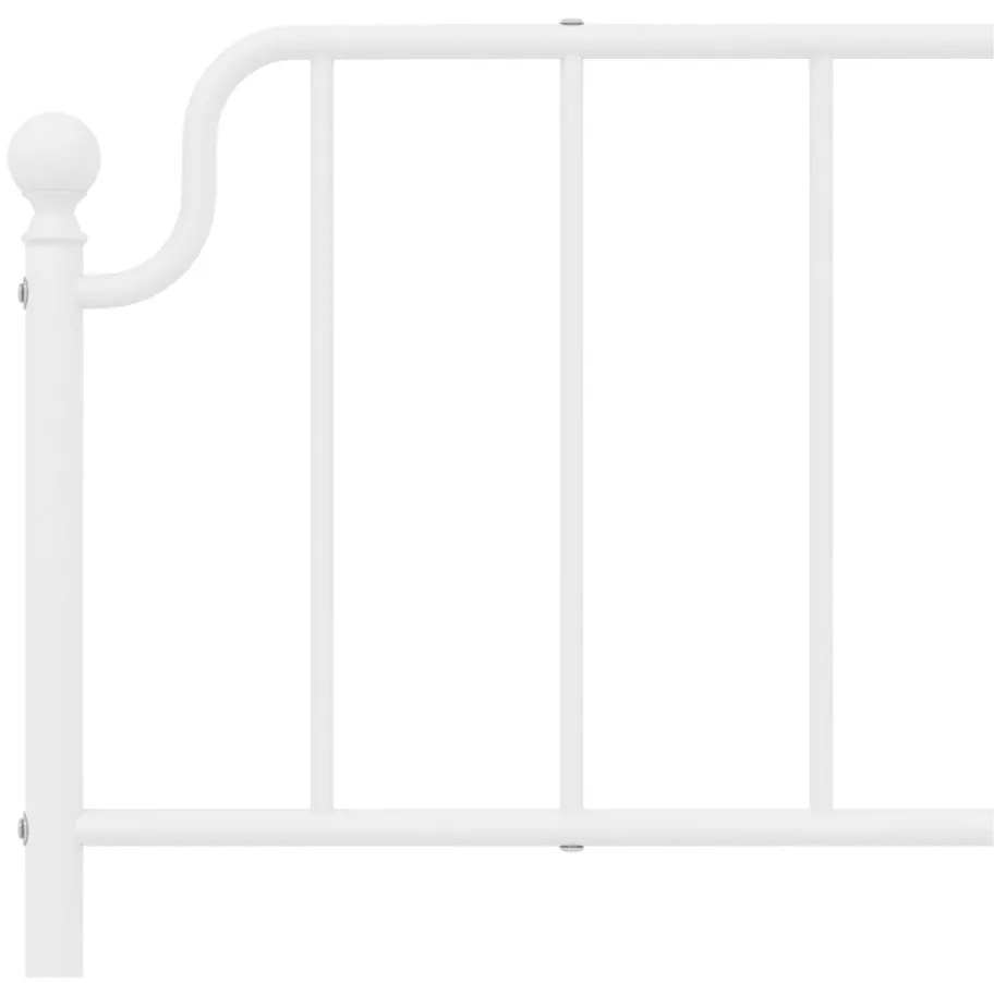 Estrutura de cama com cabeceira e pés 200x200 cm metal branco