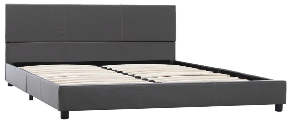 Estrutura de cama 120x200 cm couro artificial cinzento