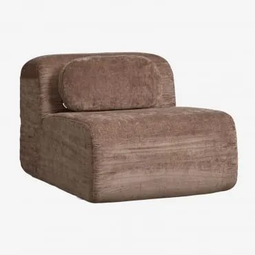 Módulo Central Para Sofá Modular Em Chenille Embalado A Vácuo Mérida Chenille Castanho Caramelo - Sklum