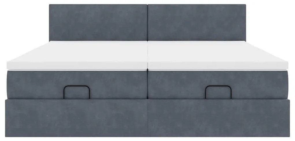 Estrutura cama otomana colchões 160x200 cm cinzento escuro