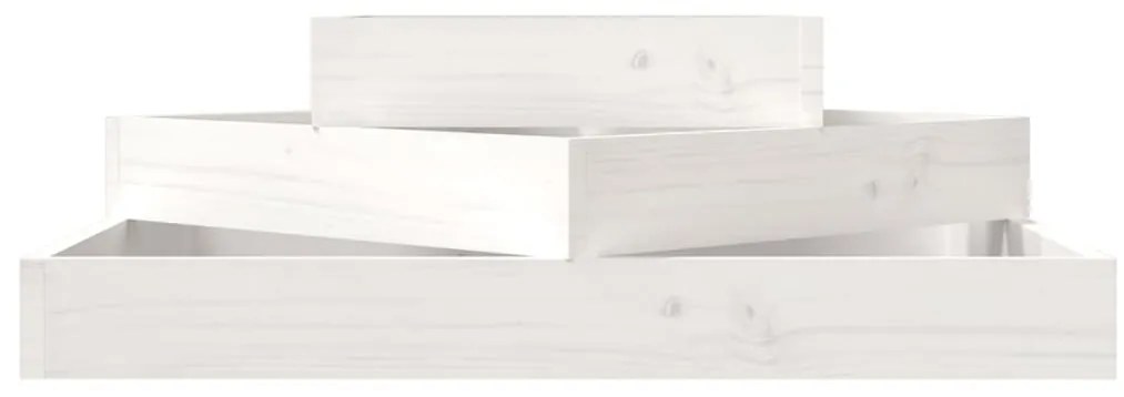 Vaso/floreira 83x83x27 cm pinho maciço branco