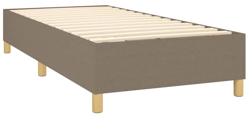 Cama com molas/colchão 100x200 cm tecido cinza-acastanhado