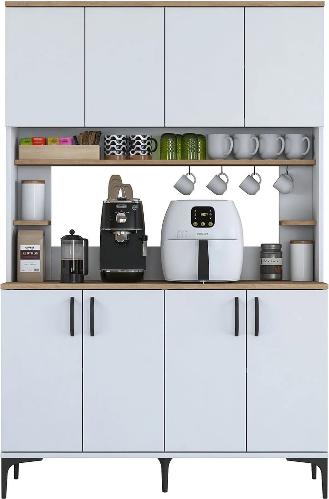 Armário Alto de Cozinha "Stella" - 120 x 184,2 x 40 cm - Nogueira e Br