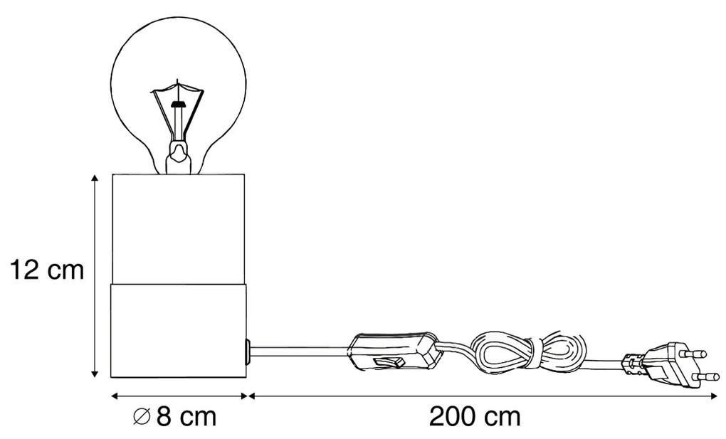 Candeeiro de Mesa Moderno Mármore Preto - Marissa