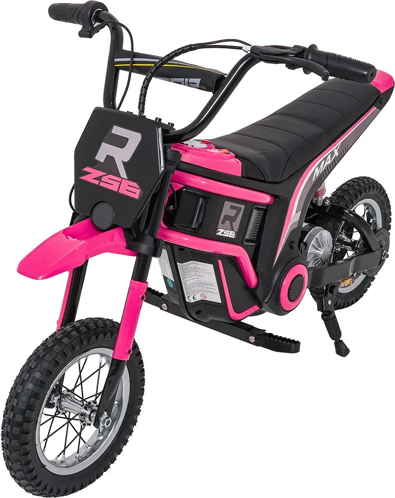 Mota eletrica bateria 350W para Crianças RZ56 MAX Rodas Ar, Couro ecológico Rosa