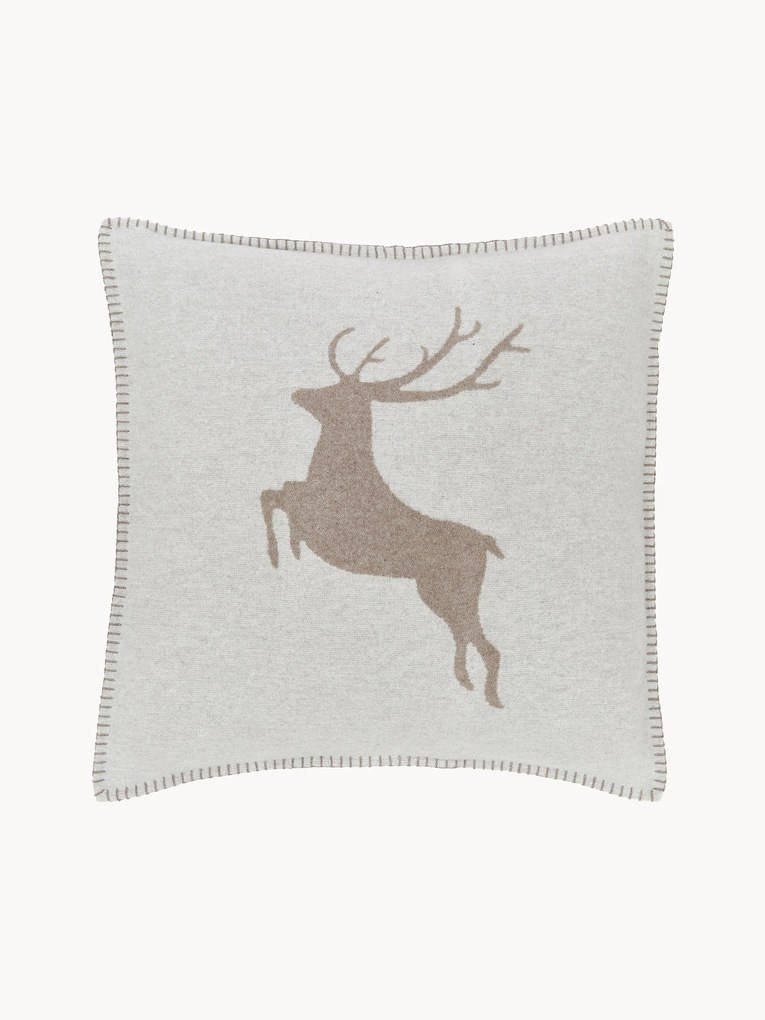 Soft fleece pillowcase Sylt with deer motif