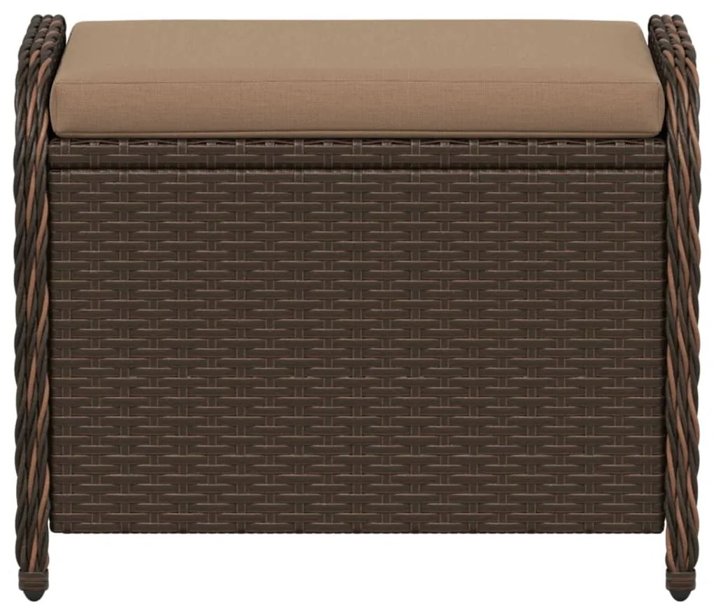 Banco de jardim com almofadão 58x46x46 cm vime PE castanho