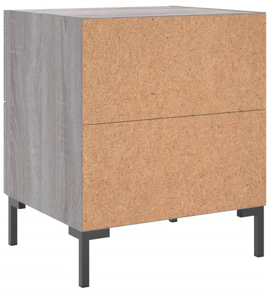 Mesas de cabeceira 2 pcs derivados de madeira sonoma cinza